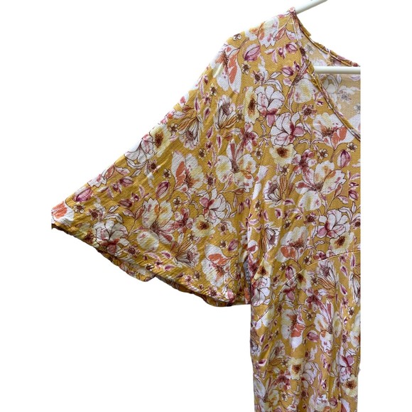 Rachel Zoe yellow flowered top flared sleeve size‎ Medium - Picture 3 of 6